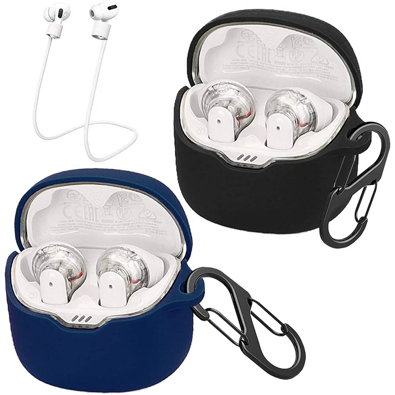 Picture of JBL Tune Flex Only cover Premium Artificial Carrying Cover Box For Buds Soft Silicone Bluetooth Headphone Cover-Black