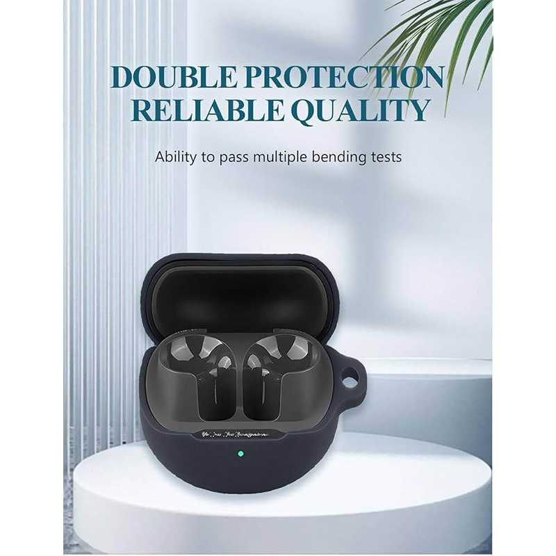 Picture of SoundPEATS Air 5 Only cover Premium Artificial Carrying cover Shockproof Earbuds Protective Cover Box For Buds Soft Silicone Bluetooth Headphone Cover-Black