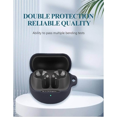 Picture of SoundPEATS Air 5 Only cover Premium Artificial Carrying cover Shockproof Earbuds Protective Cover Box For Buds Soft Silicone Bluetooth Headphone Cover-Black