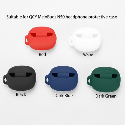 Picture of QCY Melobuds N50 Only cover Premium Artificial Carrying cover Shockproof Earbuds Cover Box For Buds Soft Silicone Bluetooth Headphone Cover-Black