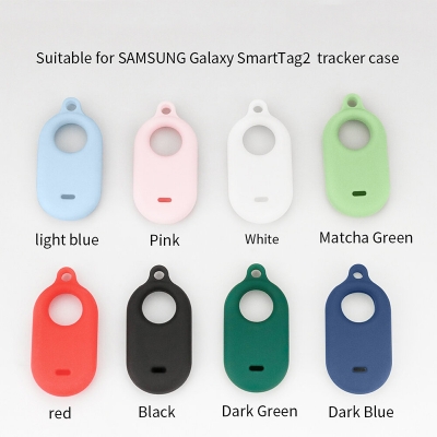 Picture of Samsung Smart Tag 2 Only cover Premium Artificial Carrying cover Earbuds Protective Cover Box For Buds Soft Silicone Bluetooth Headphone Cover-Black