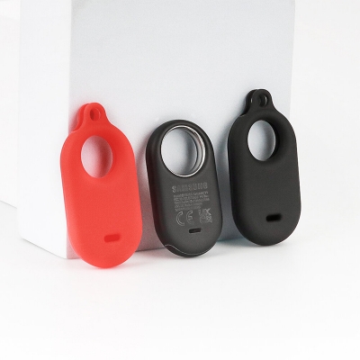 Picture of Samsung Smart Tag 2 Only cover Premium Artificial Carrying cover Earbuds Protective Cover Box For Buds Soft Silicone Bluetooth Headphone Cover-Black