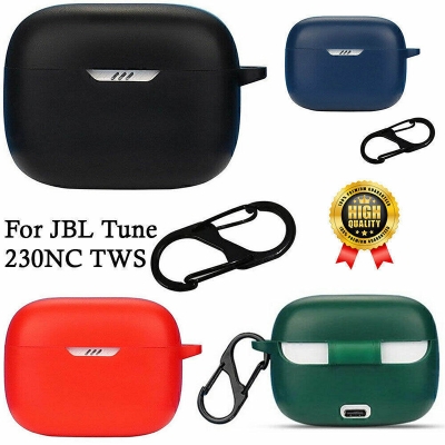 Picture of JBL Tune 230NC Only cover Premium Artificial Carrying cover Shockproof Earbuds Cover Box For Buds Soft Silicone Bluetooth Headphone Cover-Black
