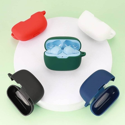 Picture of JBL Wave Beam 2 Only cover Premium Artificial Carrying cover Earbuds Cover Box For Buds Soft Silicone Bluetooth Headphone Cover-Black