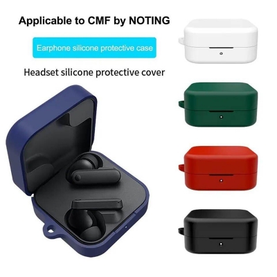 Picture of CMF Buds 2 Only cover Premium Artificial Carrying cover Shockproof Earbuds Cover Box For Buds Soft Silicone Bluetooth Headphone Cover-Black