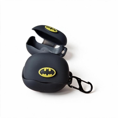 Picture of QCY Melobuds N50 Batman Edition Only cover Premium Artificial Carrying cover Shockproof Earbuds Protective Cover Box For Buds Soft Silicone Bluetooth Headphone Cover-Black