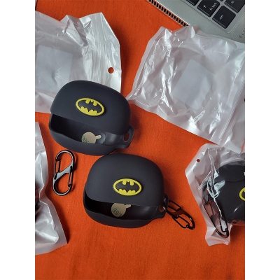 Picture of QCY Melobuds N50 Batman Edition Only cover Premium Artificial Carrying cover Shockproof Earbuds Protective Cover Box For Buds Soft Silicone Bluetooth Headphone Cover-Black