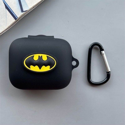 Picture of Realme Buds Air 7 Batman Edition Only cover Premium Artificial Carrying cover Shockproof Earbuds Protective Cover Box For Buds Soft Silicone Bluetooth Headphone Cover-Black