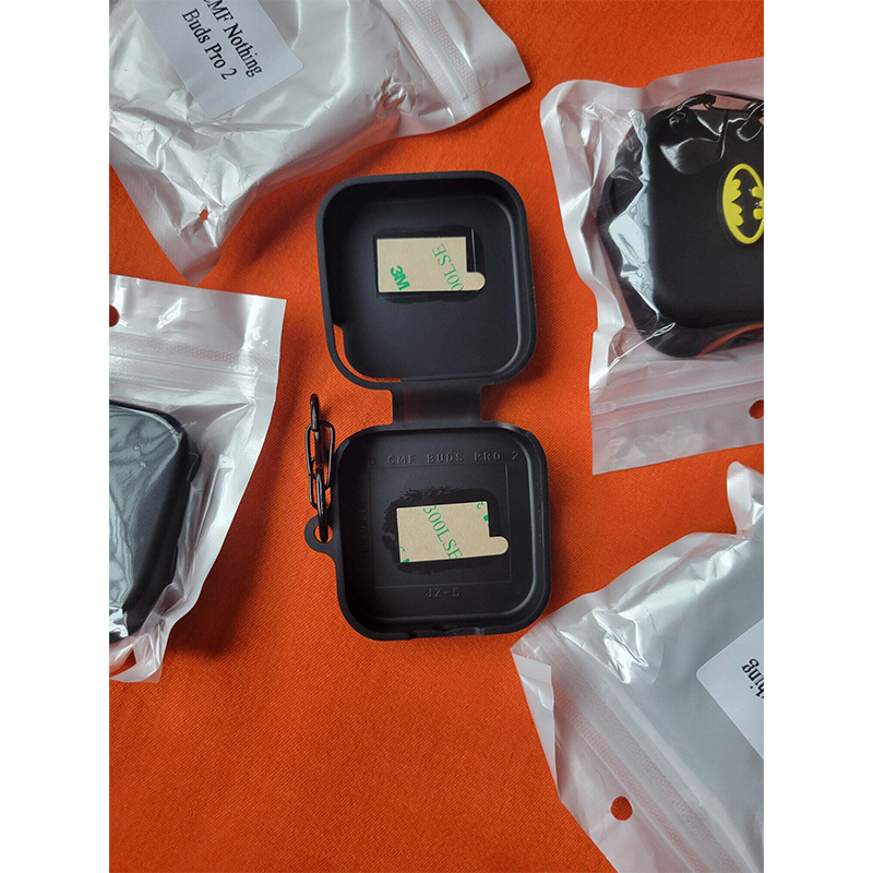 Picture of CMF Nothing Buds Pro Batman Edition Only cover Premium Artificial Carrying cover Shockproof Earbuds Protective Cover Box For Buds Soft Silicone Bluetooth Headphone Cover-Black