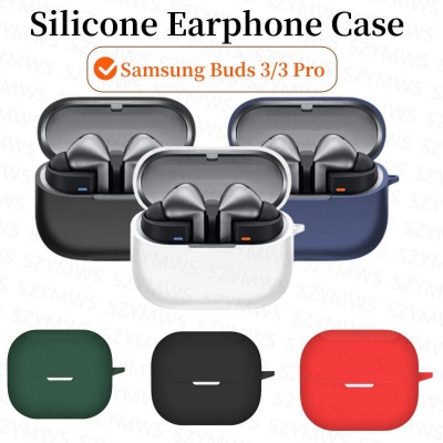 Picture of Samsung Galaxy Buds 3 Pro Only cover Premium Artificial Carrying cover Shockproof Earbuds Cover Box For Buds Soft Silicone Bluetooth Headphone Cover-Black