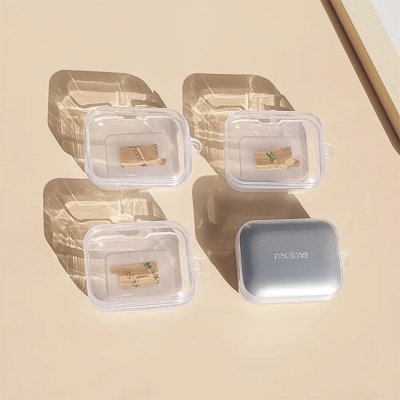 Picture of Realme Buds Air 7 Transparent cover Premium Artificial Carrying cover Shockproof Earbuds Cover For Buds Soft Silicone Bluetooth Headphone Cover-Transparent