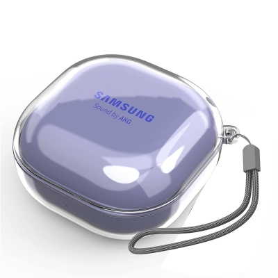 Picture of Samsung Galaxy Buds FE Only cover Premium Artificial Carrying cover Shockproof Earbuds Protective Cover Box For Buds Soft Silicone Bluetooth Headphone Cover-Transparent