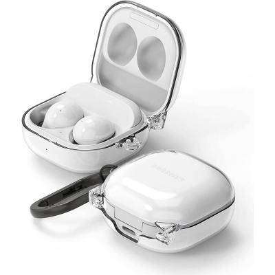 Picture of Samsung Galaxy Buds FE Only cover Premium Artificial Carrying cover Shockproof Earbuds Protective Cover Box For Buds Soft Silicone Bluetooth Headphone Cover-Transparent