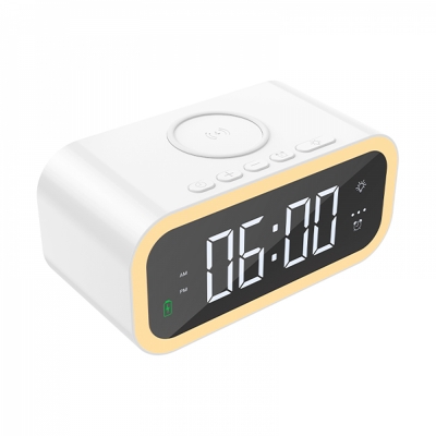Picture of WiWU 2 in 1 wireless charger& alarm-White