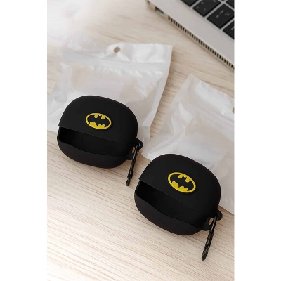 Picture of QCY HT15 Buds ANC Batman Edition Only cover Premium Artificial Carrying cover Shockproof Earbuds Cover For Buds Soft Silicone Bluetooth Headphone Cover-Black
