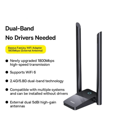 Picture of Baseus FastJoy Series WiFi Adapter 1800Mbps-Black