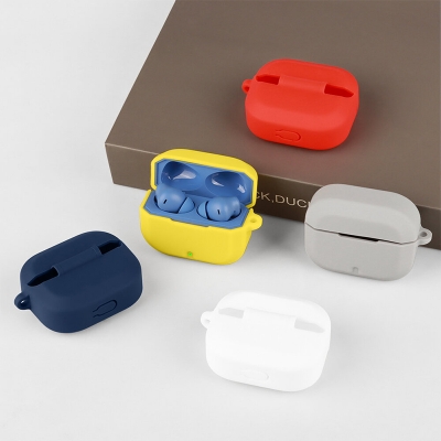 Picture of OnePlus Nord Buds 3r Only cover Premium Artificial Carrying cover Shockproof Earbuds Cover For Buds Soft Silicone Bluetooth Headphone Cover-Black