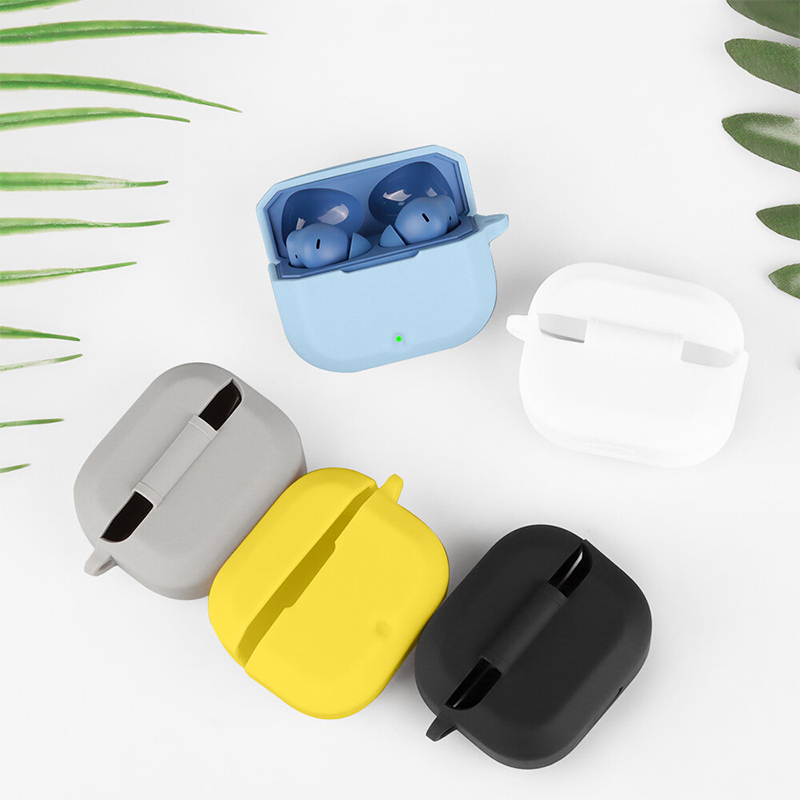 Picture of OnePlus Nord Buds 3r Only cover Premium Artificial Carrying cover Shockproof Earbuds Cover For Buds Soft Silicone Bluetooth Headphone Cover-Black