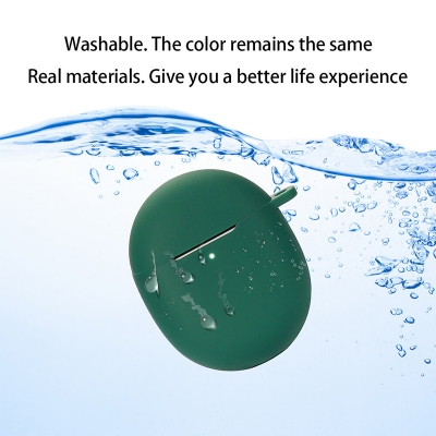 Picture of Google Pixel Buds 2A Only cover Premium Artificial Carrying cover Shockproof Earbuds Cover For Buds Soft Silicone Bluetooth Headphone Cover-Black