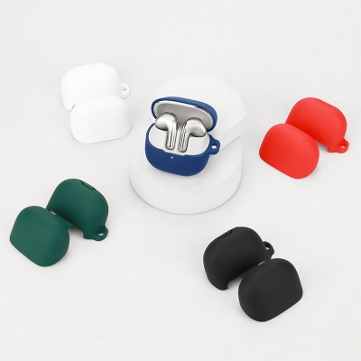 Picture of Xiaomi Buds 6 Only cover Premium Artificial Carrying cover Shockproof Earbuds Cover For Buds Soft Silicone Bluetooth Headphone Cover-Black