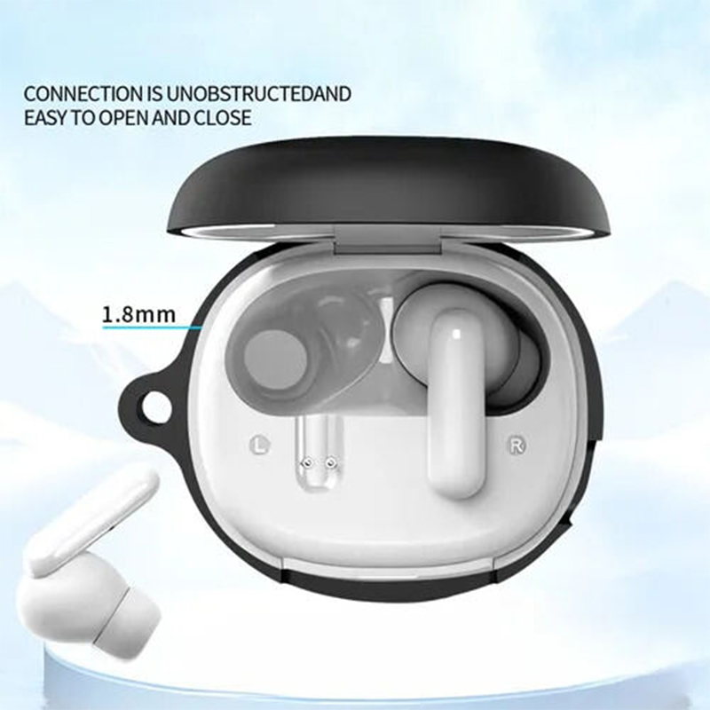 Picture of QCY MeloBuds N30 (HT16) Only cover Premium Artificial Carrying cover Shockproof Earbuds Cover For Buds Soft Silicone Bluetooth Headphone Cover-Black
