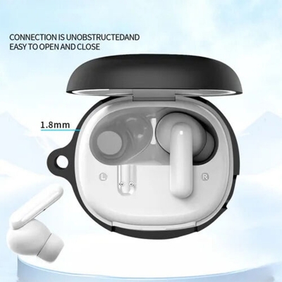 Picture of QCY MeloBuds N30 (HT16) Only cover Premium Artificial Carrying cover Shockproof Earbuds Cover For Buds Soft Silicone Bluetooth Headphone Cover-Black