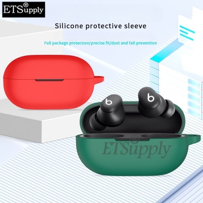 Picture of Beats Solo Buds Only cover with hanging hook Premium Artificial Carrying cover Earbuds Cover For Soft Silicone Bluetooth Headphone Cover-Black