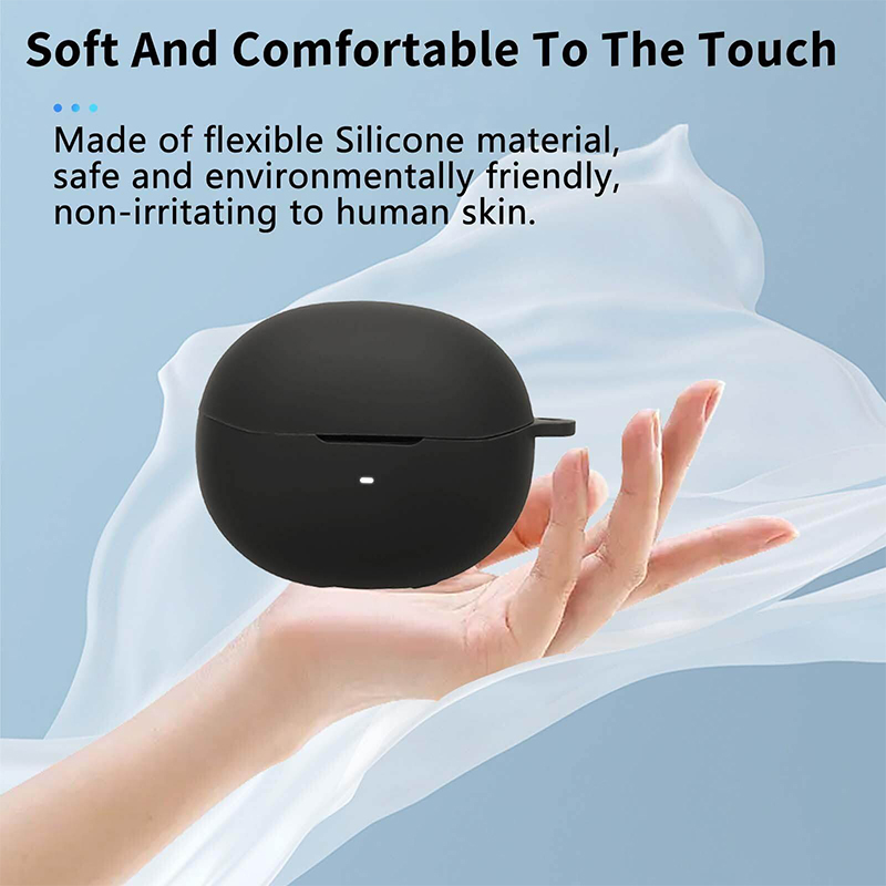 Picture of QCY MeloBuds N70 Only cover with hanging hook Premium Artificial Carrying cover Earbuds Cover For Soft Silicone Bluetooth Headphone Cover-Black