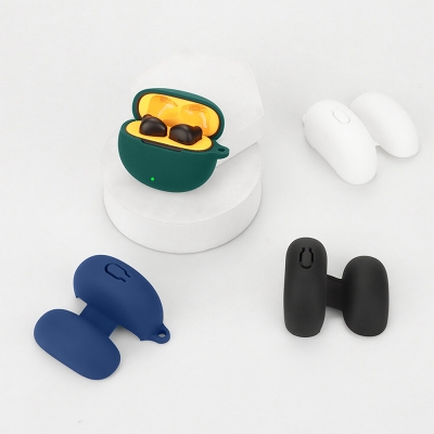 Picture of Realme Buds T01 Only cover Premium Artificial Carrying cover Shockproof Earbuds Cover For Buds Soft Silicone Bluetooth Headphone Cover-Black