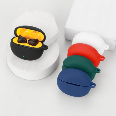 Picture of Realme Buds T01 Only cover Premium Artificial Carrying cover Shockproof Earbuds Cover For Buds Soft Silicone Bluetooth Headphone Cover-Black