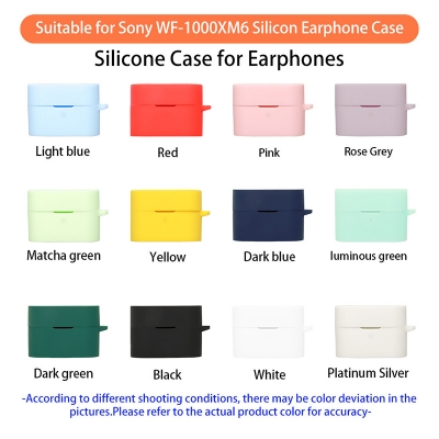 Picture of Sony WF-1000XM6 Only cover Premium Artificial Carrying cover Shockproof Earbuds Cover For Buds Soft Silicone Bluetooth Headphone Cover-Black