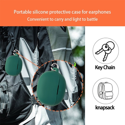 Picture of QCY MeloBuds N20 Only cover Premium Artificial Carrying cover Shockproof Earbuds Cover For Buds Soft Silicone Bluetooth Headphone Cover-Black