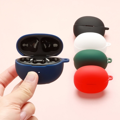 Picture of QCY Melobuds N70i Only cover Premium Artificial Carrying cover Shockproof Earbuds Cover For Buds Soft Silicone Bluetooth Headphone Cover-Black