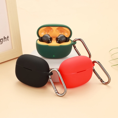 Picture of Realme Buds T200x Only cover Premium Artificial Carrying cover Shockproof Earbuds Cover For Buds Soft Silicone Bluetooth Headphone Cover-Black