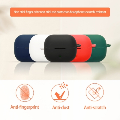 Picture of SoundPEATS Q3 pro Only cover Premium Artificial Carrying cover Shockproof Earbuds Cover For Buds Soft Silicone Bluetooth Headphone Cover-Black