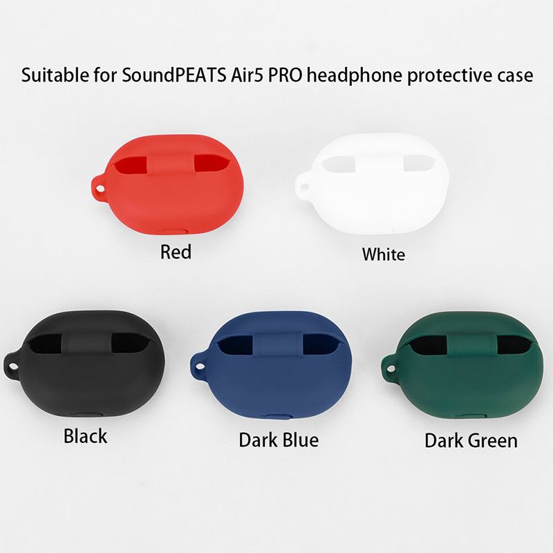 Picture of SoundPEATS Air5 Pro+ Only cover Premium Artificial Carrying cover Shockproof Earbuds Cover For Buds Soft Silicone Bluetooth Headphone Cover-Black