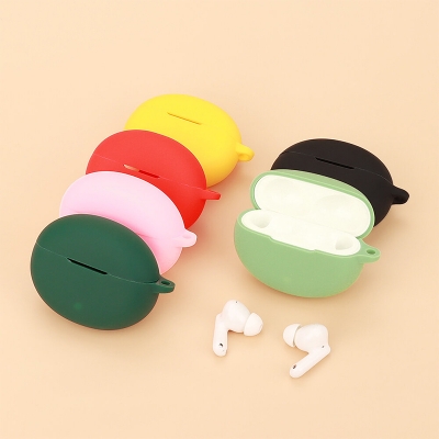 Picture of OPPO Enco Air4 Pro Only cover Premium Artificial Carrying cover Shockproof Earbuds Cover For Buds Soft Silicone Bluetooth Headphone Cover-Black