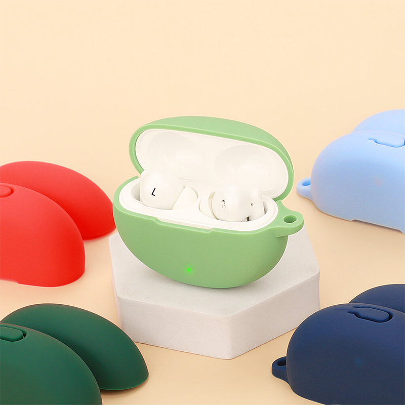 Picture of OPPO Enco Air4 Only cover Premium Artificial Carrying cover Shockproof Earbuds Cover For Buds Soft Silicone Bluetooth Headphone Cover-Black