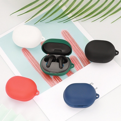 Picture of SoundPEATS T3 Pro Only Cover Premium Artificial Carrying Cover Shockproof Earbuds Protective Cover Box for buds Soft Silicone Bluetooth Headphone Cover-Black