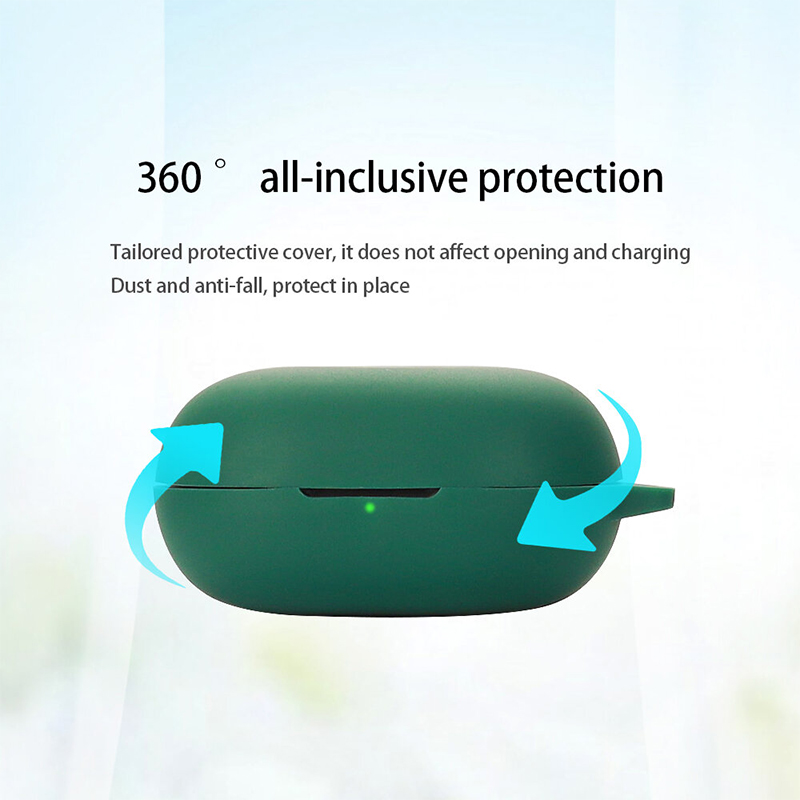 Picture of SoundPEATS T3 Pro Only Cover Premium Artificial Carrying Cover Shockproof Earbuds Protective Cover Box for buds Soft Silicone Bluetooth Headphone Cover-Black