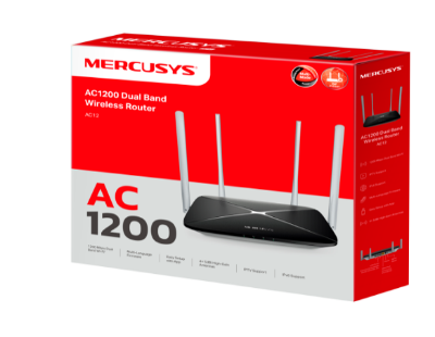 Picture of Mercusys AC12 AC1200 Dual Band WiFi Router-Black