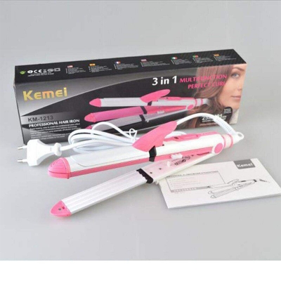 Picture of Kemei Hair straightener 3 in 1 Hair Curler Iron km-1213