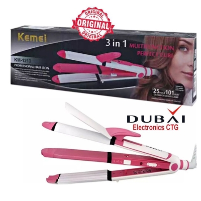 Picture of Kemei Hair straightener 3 in 1 Hair Curler Iron km-1213