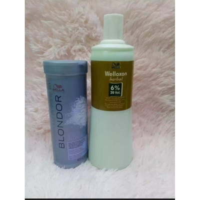 Picture of Welloxon Harbal 6% 20 Vol & Wella Hair Powder Bleach Set 