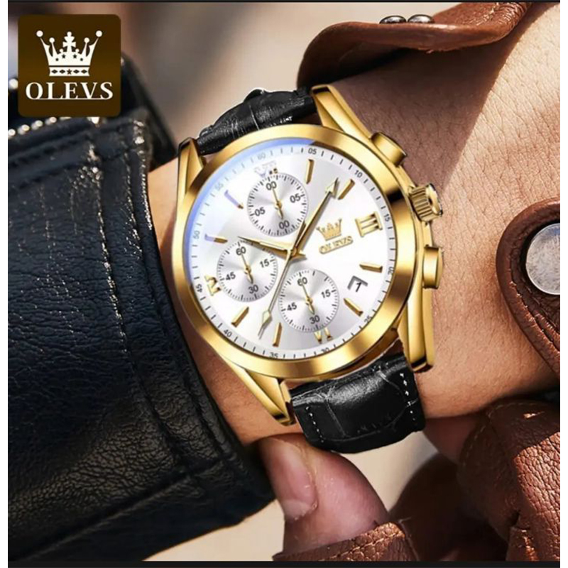 Picture of OLEVS 2872 Watch For Men Waterproof Business Dress Analog Quartz Calendar Wristwatch Luxury Brand Date Sport Leather Luminous Clock