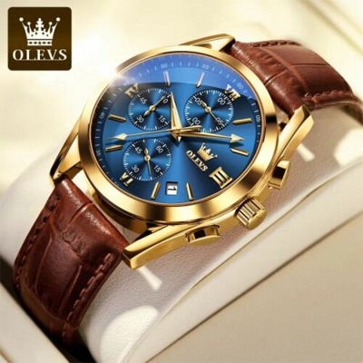 Picture of OLEVS 2872 Watch For Men Waterproof Business Dress Analog Quartz Calendar Wristwatch Luxury Brand Date Sport Leather Luminous Clock (318148541)