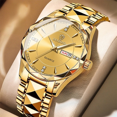 Picture of Binbond  Watch For Business Japan Quartz Dual Calendar Premium Quality Stainless Steel Luxury Golden Watches For Men
