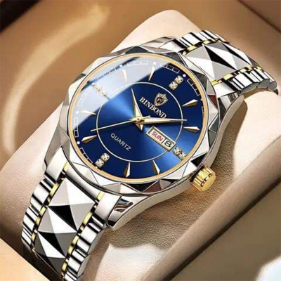 Picture of New Collection POSHI Sale New Top Waterproof Watch Men Business Japan Quartz Dual Calendar Premium Quality Stainless Steel Luxury Golden Watches For Men