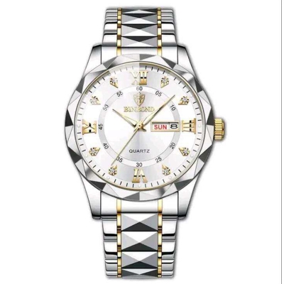 Picture of New Collection POSHI Sale New Top Waterproof Watch Men Business Japan Quartz Dual Calendar Premium Quality Stainless Steel Luxury Golden Watches For Men