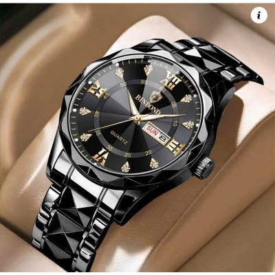 Picture of New Collection POSHI Sale New Top Waterproof Watch Men Business Japan Quartz Dual Calendar Premium Quality Stainless Steel Luxury Golden Watches For Men